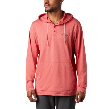 Columbia PFG Slack Tide Henley, Sudaderas Con Capucha Rojos Para Hombre | 925176-BHL